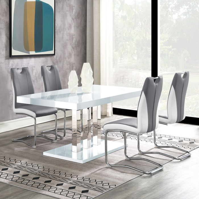 Brooklyn 5-piece Dining Set White and Chrome - Premium Dining Room Set from Coaster Z2 Standard - Just $1230! Shop now at Furniture Wholesale Plus  We are the best furniture store in Nashville, Hendersonville, Goodlettsville, Madison, Antioch, Mount Juliet, Lebanon, Gallatin, Springfield, Murfreesboro, Franklin, Brentwood