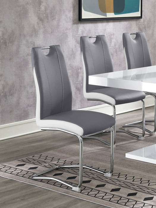 Brooklyn Upholstered Side Chairs with S-frame (Set of 4) Grey and White - Premium Dining Chair from Coaster Z2 Standard - Just $140! Shop now at Furniture Wholesale Plus  We are the best furniture store in Nashville, Hendersonville, Goodlettsville, Madison, Antioch, Mount Juliet, Lebanon, Gallatin, Springfield, Murfreesboro, Franklin, Brentwood