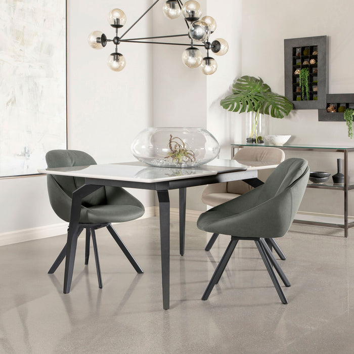 Mina Rectangular Dining Table Grey Ceramic and Sandy Black - Premium Dining Table from Coaster Z2 Standard - Just $898! Shop now at Furniture Wholesale Plus  We are the best furniture store in Nashville, Hendersonville, Goodlettsville, Madison, Antioch, Mount Juliet, Lebanon, Gallatin, Springfield, Murfreesboro, Franklin, Brentwood