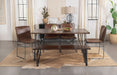 Topeka Dining Set Mango Cocoa and Gunmetal - Premium Dining Room Set from Coaster Z2 Standard - Just $1750! Shop now at Furniture Wholesale Plus  We are the best furniture store in Nashville, Hendersonville, Goodlettsville, Madison, Antioch, Mount Juliet, Lebanon, Gallatin, Springfield, Murfreesboro, Franklin, Brentwood