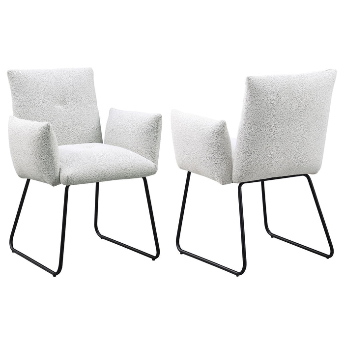 Ackland - Upholstered Dining Side Chair (Set of 2) - Light Gray – Chair Sets by Coaster Fine Furniture at Furniture Wholesale Plus , Nashville furniture store