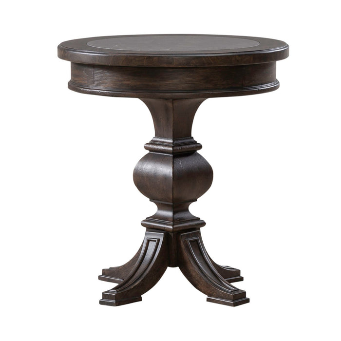 Paradise Valley - Round Chairside Table - Saddle Brown – Chair Side Tables by Liberty Furniture at Furniture Wholesale Plus , Nashville furniture store