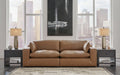 Emilia - 3 Pc. - 2-Piece Sectional Loveseat, Ottoman - Caramel – 3 Piece Living Room Sets by Signature Design by Ashley® at Furniture Wholesale Plus , Nashville furniture store