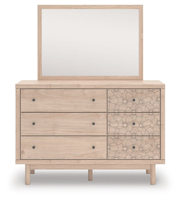Arloster - 4 Pc. - Full Panel Storage Bed, Dresser, Mirror And Nightstand - Tan – 4 Piece Bedroom Sets by Signature Design by Ashley® at Furniture Wholesale Plus , Nashville furniture store