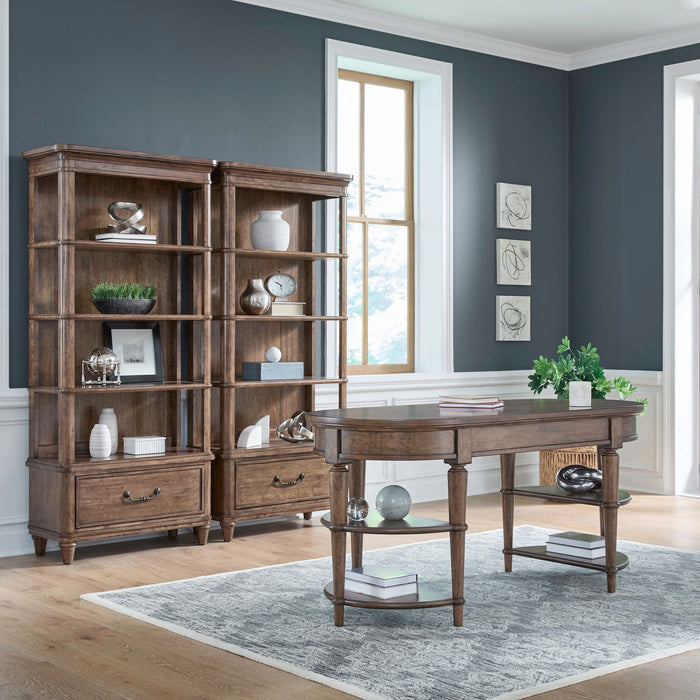 Harrison Heights - 3 Piece Desk Set - Sienna – 3 Piece Home Office Sets by Liberty Furniture at Furniture Wholesale Plus , Nashville furniture store