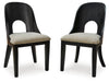 Rowanbeck - Dining Upholstered Side Chair (Set of 2) - Gray / Black – Chair Sets by Signature Design by Ashley® at Furniture Wholesale Plus , Nashville furniture store