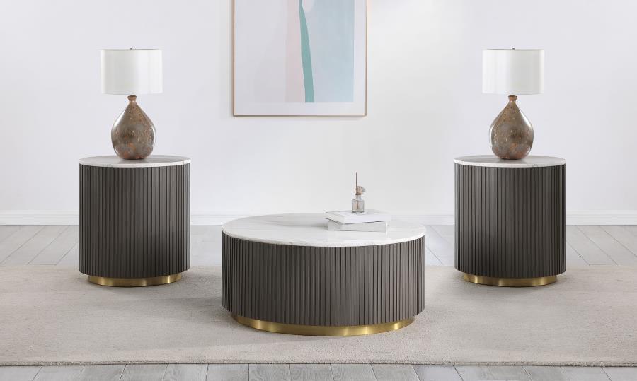 Jason - Round Marble Coffee Table Set – Table Sets by Coaster Fine Furniture at Furniture Wholesale Plus , Nashville furniture store
