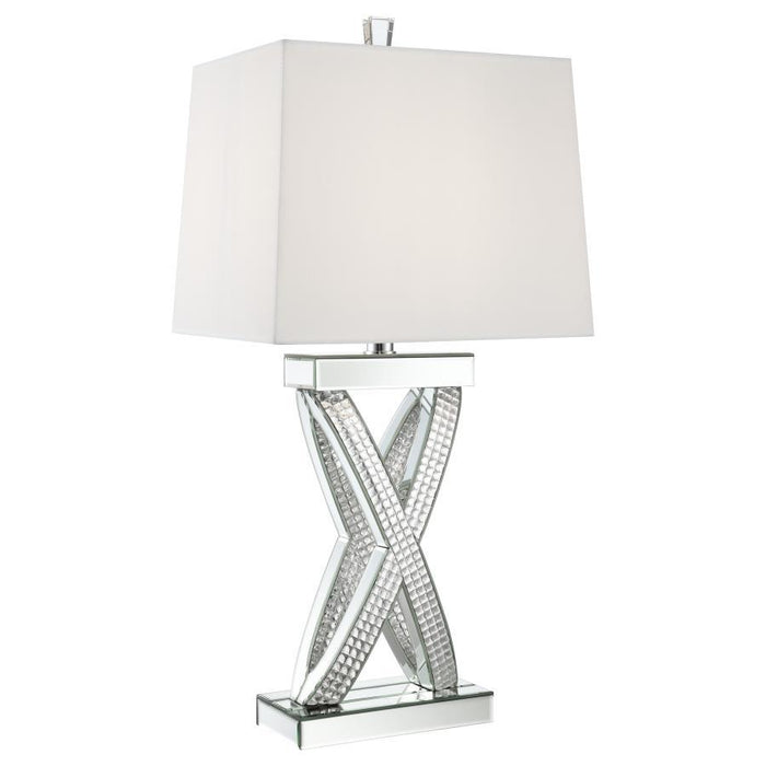 Dominick - Tapered Mirrored Acrylic Table Lamp - Silver – Table Lamps by CoasterElevations at Furniture Wholesale Plus , Nashville furniture store