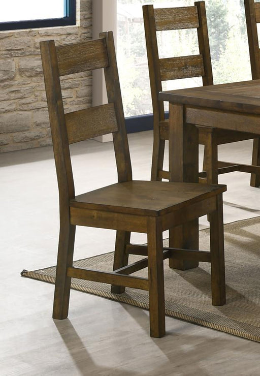 Coleman - Dining Side Chair (Set of 2) - Rustic Golden Brown – Chair Sets by CoasterEveryday at Furniture Wholesale Plus , Nashville furniture store