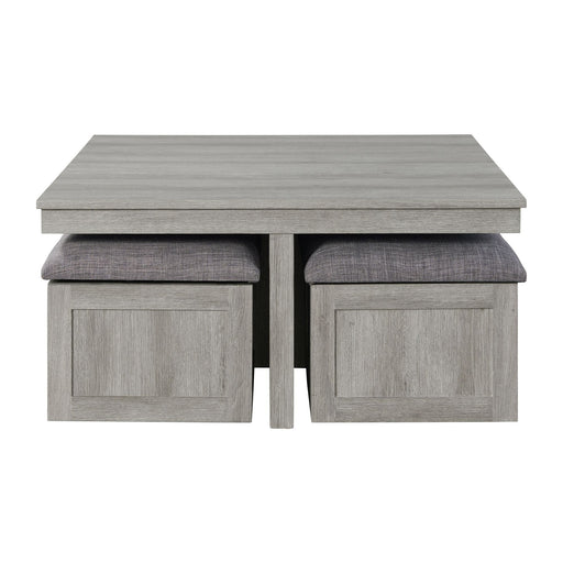Uster - Coffee Table With Four Storage Stools - Gray – 5 Piece Living Room Sets by Elements International at Furniture Wholesale Plus , Nashville furniture store