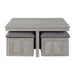 Uster - Coffee Table With Four Storage Stools - Gray – 5 Piece Living Room Sets by Elements International at Furniture Wholesale Plus , Nashville furniture store
