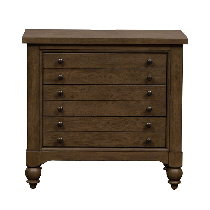 Americana Farmhouse - Bedside Chest With Charging Station – Bedside Chests by Liberty Furniture at Furniture Wholesale Plus , Nashville furniture store