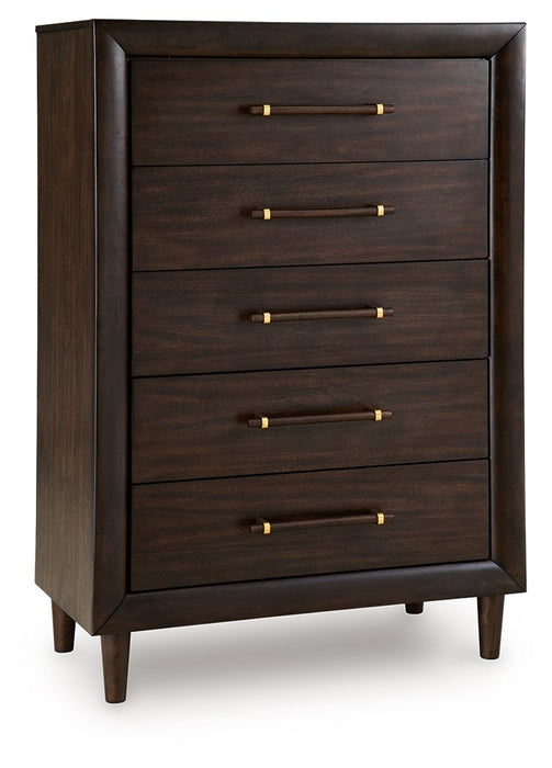 Dantenton - Five Drawer Chest - Merlot – Accent Chests by Benchcraft® at Furniture Wholesale Plus , Nashville furniture store