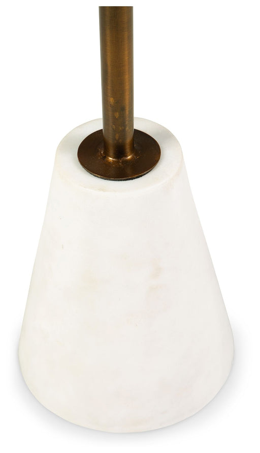 Caramont - Accent Table with White Base - Black / White / Gold Finish – Accent Tables by Signature Design by Ashley® at Furniture Wholesale Plus , Nashville furniture store