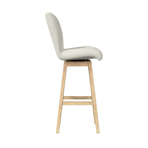 Cambrie - Upholstered Swivel Bar Stool With Boucle (Set of 2) - Beige / Natural – Stool Sets by Elements International at Furniture Wholesale Plus , Nashville furniture store