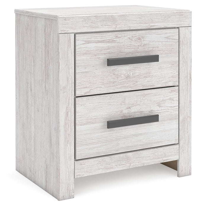 Cayboni - Two Drawer Night Stand - Whitewash – Accent Nightstands by Signature Design by Ashley® at Furniture Wholesale Plus , Nashville furniture store