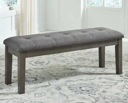 Hallanden - Large UPH Dining Room Bench - Black / Gray – Upholstered Benches by Signature Design by Ashley® at Furniture Wholesale Plus , Nashville furniture store
