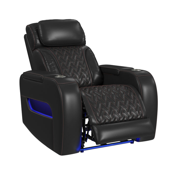 Prime Time - P3 Recliner With LED And Wireless Charger Pocket – Reclining Chairs by Elements International at Furniture Wholesale Plus , Nashville furniture store