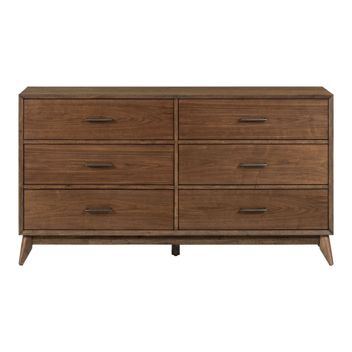 Century Modern - 6 Drawer Dresser - Walnut – Dressers by Liberty Furniture at Furniture Wholesale Plus , Nashville furniture store