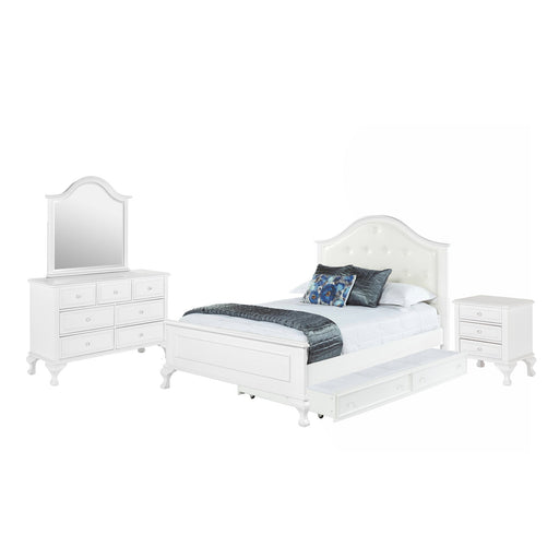 Jesse - 4 Piece Full Panel With Trundle Bedroom Set - White – 4 Piece Bedroom Sets by Elements International at Furniture Wholesale Plus , Nashville furniture store