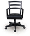 Wildenauer - Brown / Black - Home Office Swivel Desk Chair - Premium Swivel Chairs from Signature Design by Ashley® - Just $278! Shop now at Furniture Wholesale Plus  We are the best furniture store in Nashville, Hendersonville, Goodlettsville, Madison, Antioch, Mount Juliet, Lebanon, Gallatin, Springfield, Murfreesboro, Franklin, Brentwood