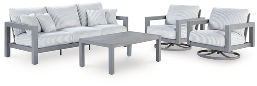 Hurley Park - 4 Pc. - Outdoor Sofa, 2 Lounge Chairs And Coffee Table - Gray – 4 Piece Outdoor Sets by Signature Design by Ashley® at Furniture Wholesale Plus , Nashville furniture store