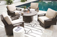 Paradise Trail - Medium Brown - 5 Pc. - Conversation Set with 4 Swivel Lounge Chairs - Premium 5 Piece Outdoor Sets from Signature Design by Ashley® - Just $4098! Shop now at Furniture Wholesale Plus  We are the best furniture store in Nashville, Hendersonville, Goodlettsville, Madison, Antioch, Mount Juliet, Lebanon, Gallatin, Springfield, Murfreesboro, Franklin, Brentwood