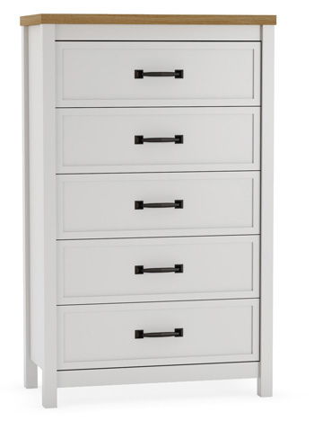 Kerisden - Five Drawer Chest - White / Brown – Accent Chests by Signature Design by Ashley® at Furniture Wholesale Plus , Nashville furniture store