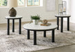 Xandrum - Occasional Table Set (Set of 3) - Black / White – Table Sets by Signature Design by Ashley® at Furniture Wholesale Plus , Nashville furniture store