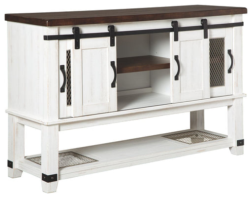Valebeck - White / Brown - Dining Room Server - Premium Servers from Signature Design by Ashley® - Just $938! Shop now at Furniture Wholesale Plus  We are the best furniture store in Nashville, Hendersonville, Goodlettsville, Madison, Antioch, Mount Juliet, Lebanon, Gallatin, Springfield, Murfreesboro, Franklin, Brentwood