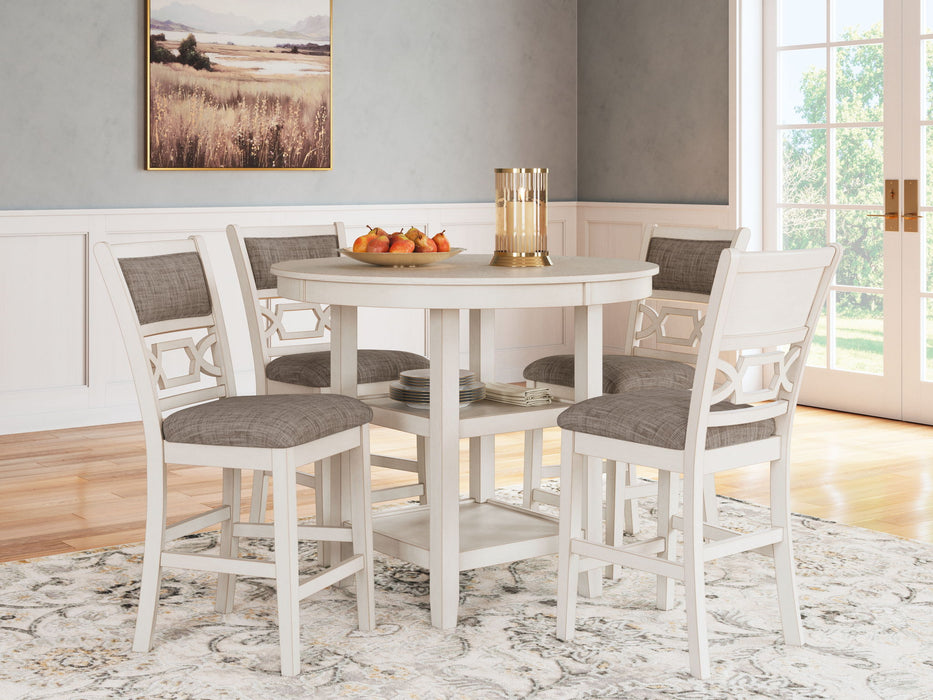 Erinberg - Dining Room Counter Table Set (Set of 5) - Antique White – 5 Piece Dining Room Sets by Signature Design by Ashley® at Furniture Wholesale Plus , Nashville furniture store