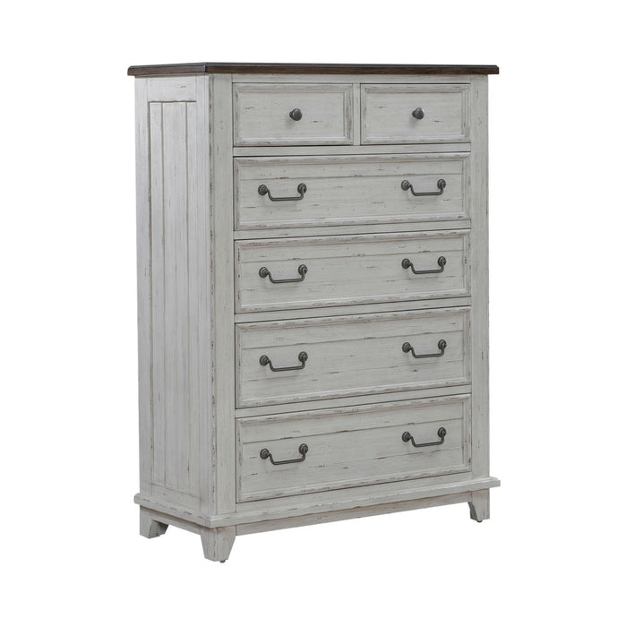 River Place - 6 Drawer Chest - Riverstone White & Tobacco – Accent Chests by Liberty Furniture at Furniture Wholesale Plus , Nashville furniture store