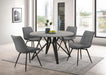Neil - 5 Piece Round Dining Table Set Concrete - Gunmetal – 5 Piece Dining Room Sets by CoasterEveryday at Furniture Wholesale Plus , Nashville furniture store