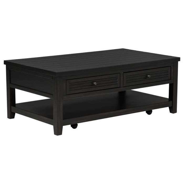 Concord - 2-Drawer Rectangular Coffee Table - Distressed Java – Coffee Tables by Coaster Fine Furniture at Furniture Wholesale Plus , Nashville furniture store