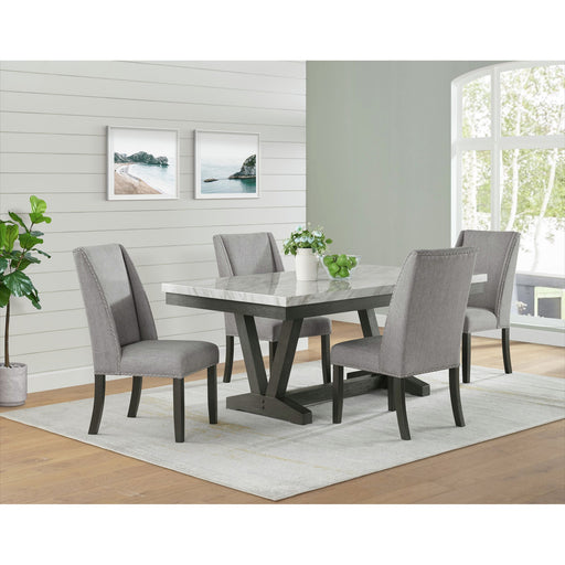 Everdeen - Side Chair With Gray Fabric and Nail Heads (Set of 2) - Charcoal – Chair Sets by Elements International at Furniture Wholesale Plus , Nashville furniture store