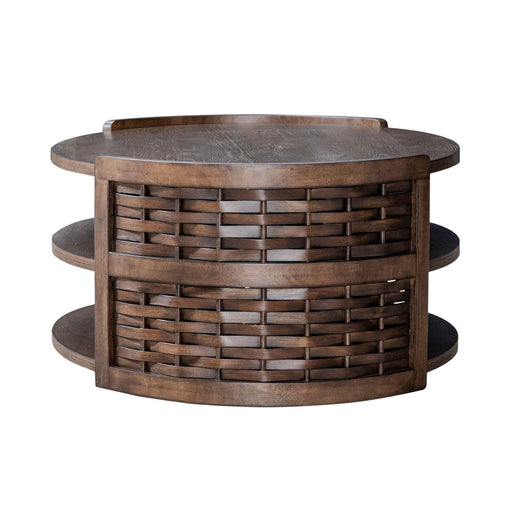 Warren Park - Oval Cocktail Table - Coffee Brown – Cocktail Tables by Liberty Furniture at Furniture Wholesale Plus , Nashville furniture store