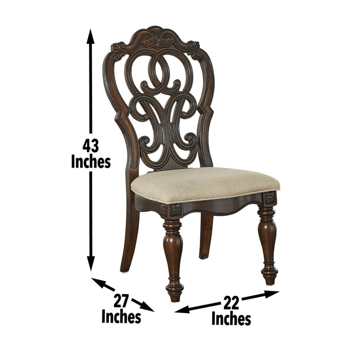 Royale - Side Chair (Set of 2) - Dark Brown – Chair Sets by Steve Silver Furniture at Furniture Wholesale Plus , Nashville furniture store