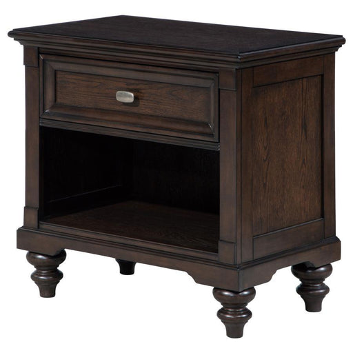 Andover - 1-Drawer Nightstand Bedside Table - Dark Oak – Accent Nightstands by Coaster Fine Furniture at Furniture Wholesale Plus , Nashville furniture store
