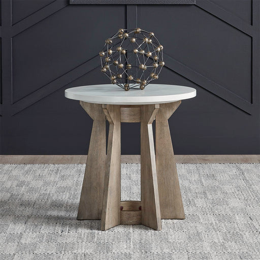 Berkley Square - Round End Table - Linen & Khaki – End Tables by Liberty Furniture at Furniture Wholesale Plus , Nashville furniture store