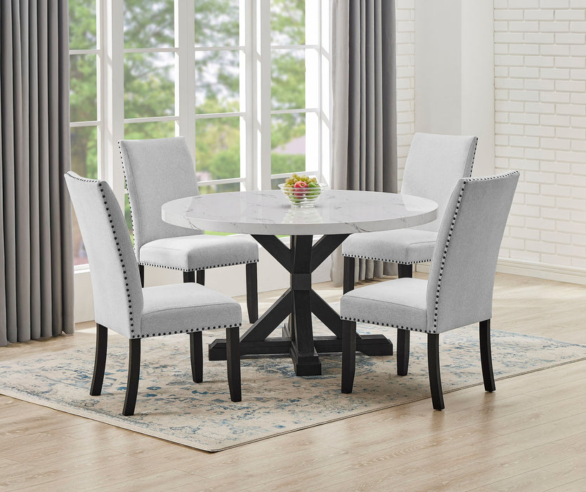 Vance - 5 Piece Dining Room Set - White / Gray – 5 Piece Dining Room Sets by Crown Mark at Furniture Wholesale Plus , Nashville furniture store