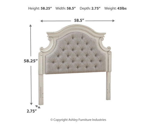 Realyn - Full UPH Panel Headboard - Chipped White – Upholstered Headboards by Signature Design by Ashley® at Furniture Wholesale Plus , Nashville furniture store