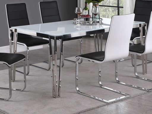 Pauline - Rectangular Glass Top Dining Table - Chrome - Premium Dining Tables from CoasterElevations - Just $689! Shop now at Furniture Wholesale Plus  We are the best furniture store in Nashville, Hendersonville, Goodlettsville, Madison, Antioch, Mount Juliet, Lebanon, Gallatin, Springfield, Murfreesboro, Franklin, Brentwood