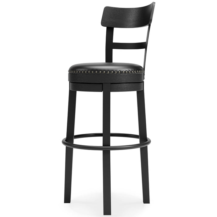 Valebeck -  Tall Upholstered Swivel Barstool - Premium Bar Height (28"-30") from Signature Design by Ashley® - Just $208! Shop now at Furniture Wholesale Plus  We are the best furniture store in Nashville, Hendersonville, Goodlettsville, Madison, Antioch, Mount Juliet, Lebanon, Gallatin, Springfield, Murfreesboro, Franklin, Brentwood