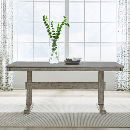 Hallendale - Trestle Table - Gravel Wash – Dining Tables by Liberty Furniture at Furniture Wholesale Plus , Nashville furniture store