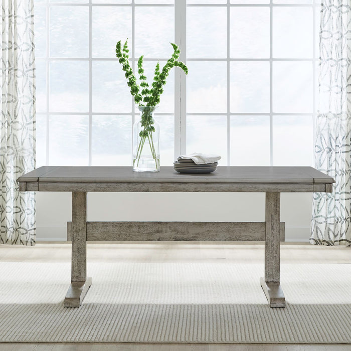 Hallendale - Trestle Table - Gravel Wash – Dining Tables by Liberty Furniture at Furniture Wholesale Plus , Nashville furniture store