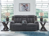 Observation - Double Reclining Power Loveseat With Console - Steel – Reclining Loveseats by Signature Design by Ashley® at Furniture Wholesale Plus , Nashville furniture store