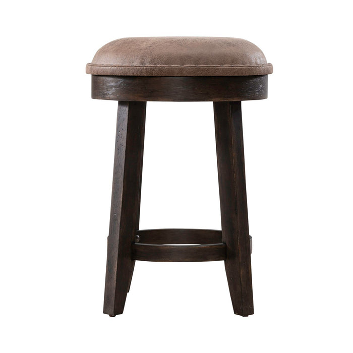 Paradise Valley - Upholstered Console Stool - Saddle Brown – Counter Height (24"-27") by Liberty Furniture at Furniture Wholesale Plus , Nashville furniture store