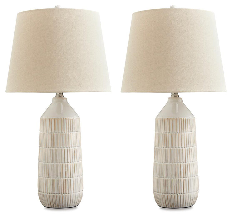 Willport - Ceramic Table Lamp (Set of 2) - Off White – Table Lamps by Signature Design by Ashley® at Furniture Wholesale Plus , Nashville furniture store