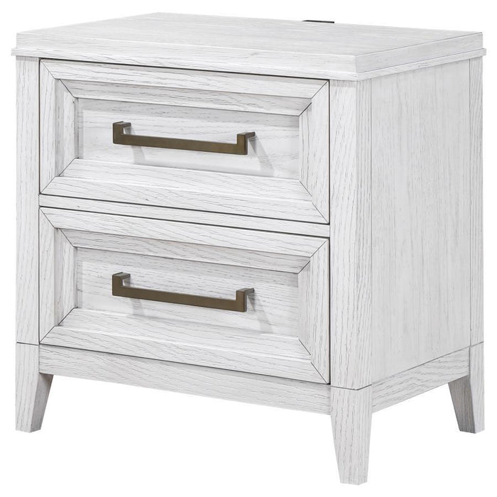 Marielle - 2-Drawer Nightstand Bedside Table - Distressed White – Accent Nightstands by CoasterEveryday at Furniture Wholesale Plus , Nashville furniture store