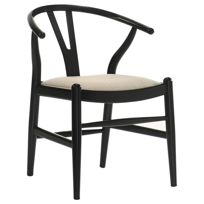 Crestmont - Wood Wishbone Dining Side Chair (Set of 2) - Black – Chair Sets by Coaster Fine Furniture at Furniture Wholesale Plus , Nashville furniture store